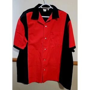 Bowling Shirt Men's L Cruisin USA Black Red